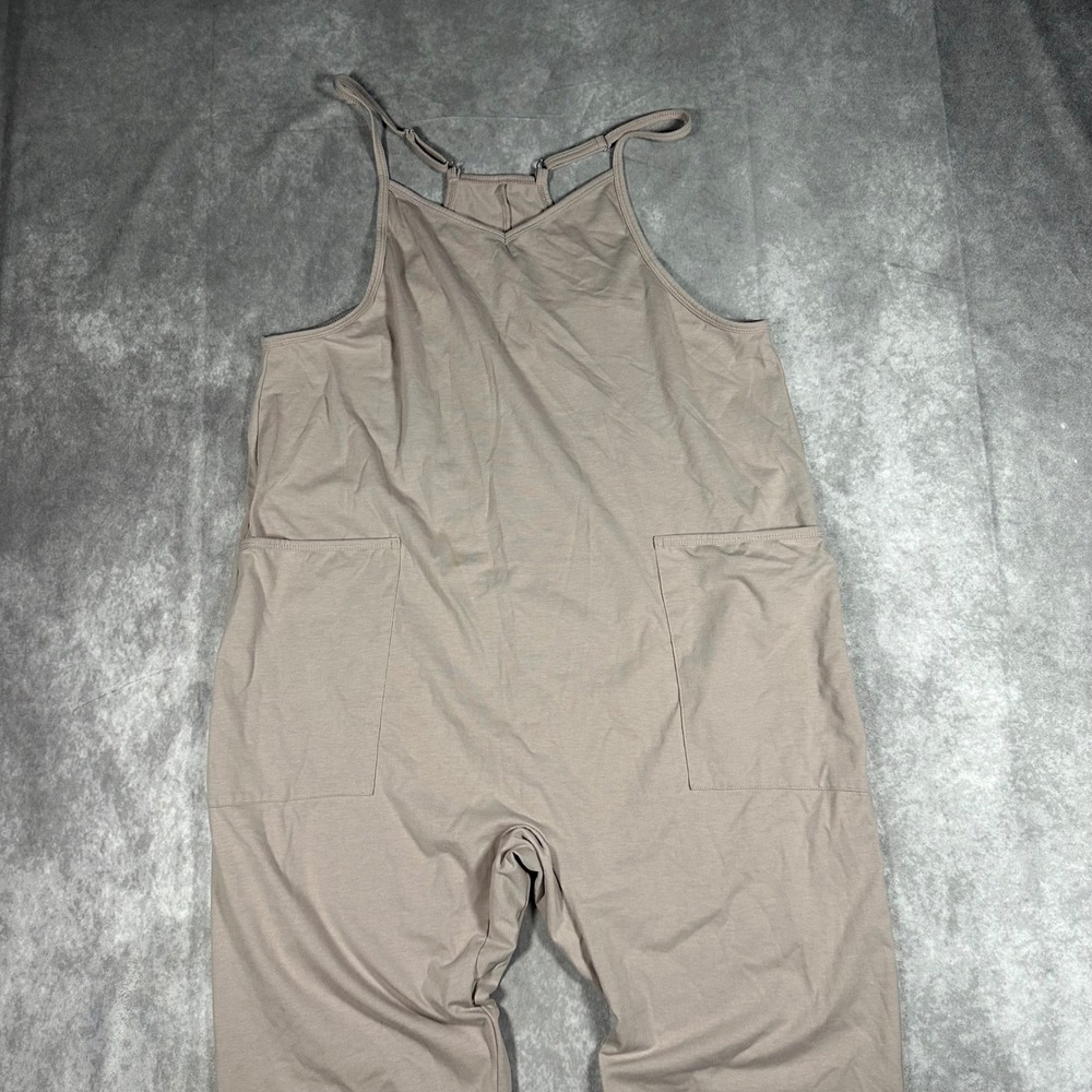 Harem Tan Jumpsuit Overalls Romper M Cotton Adjustable Strap Boho Granola Girl